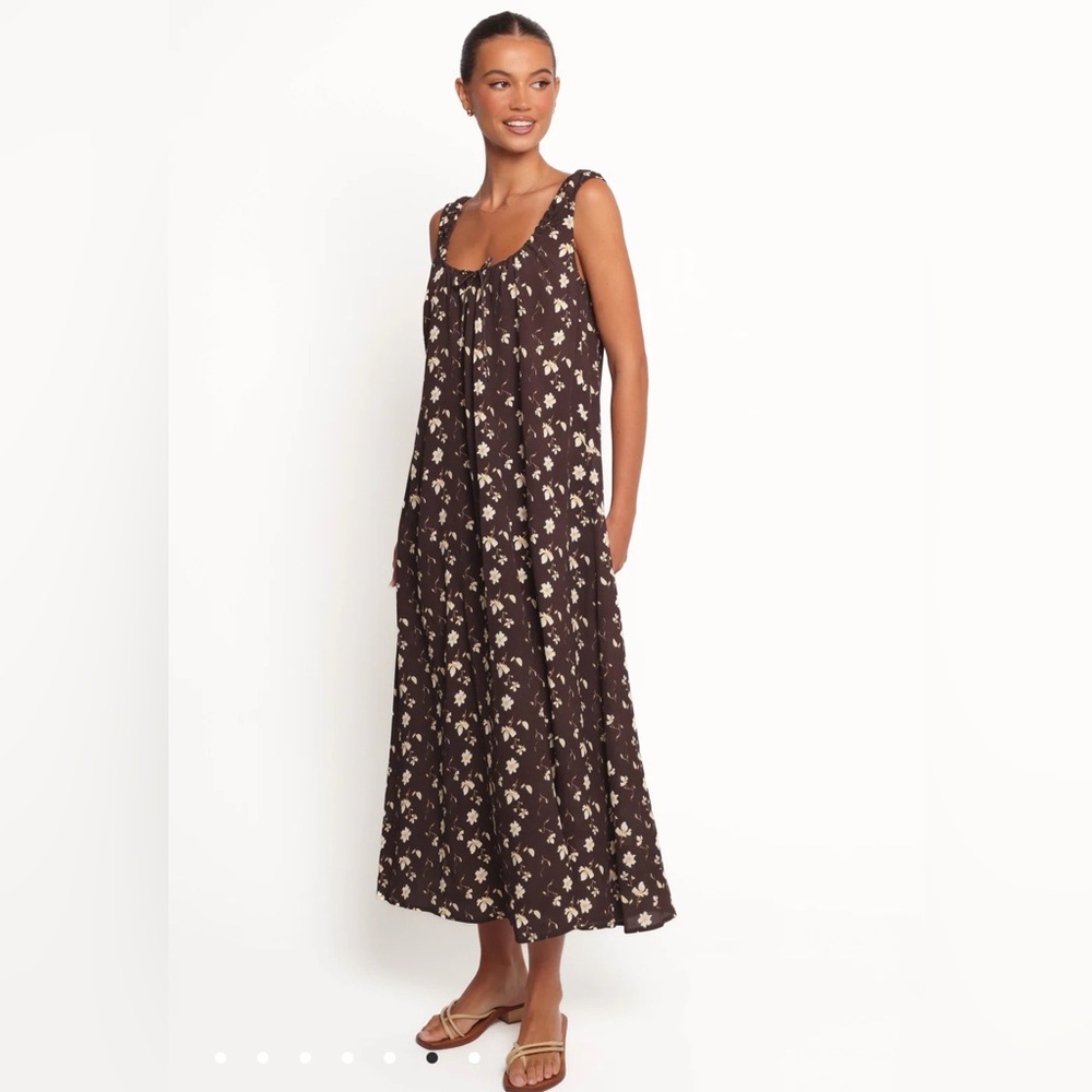 Petal + Pup Bowman Maxi Dress, Brown Floral Maxi Dress